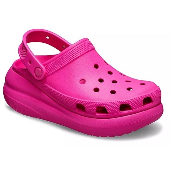 NEW Anthropologie Crocs Classic Crush Platform Clogs Color Pop Pink Women Size 8 - Picture 2 of 5